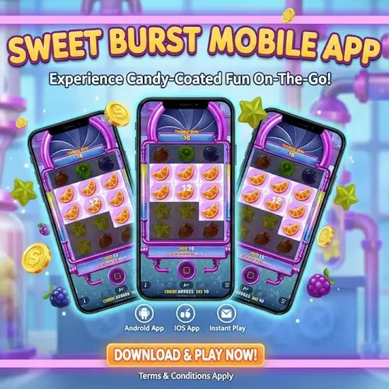 Sweet Burst Mobile App: Tumbles & Multipliers on the Go 🍬📱